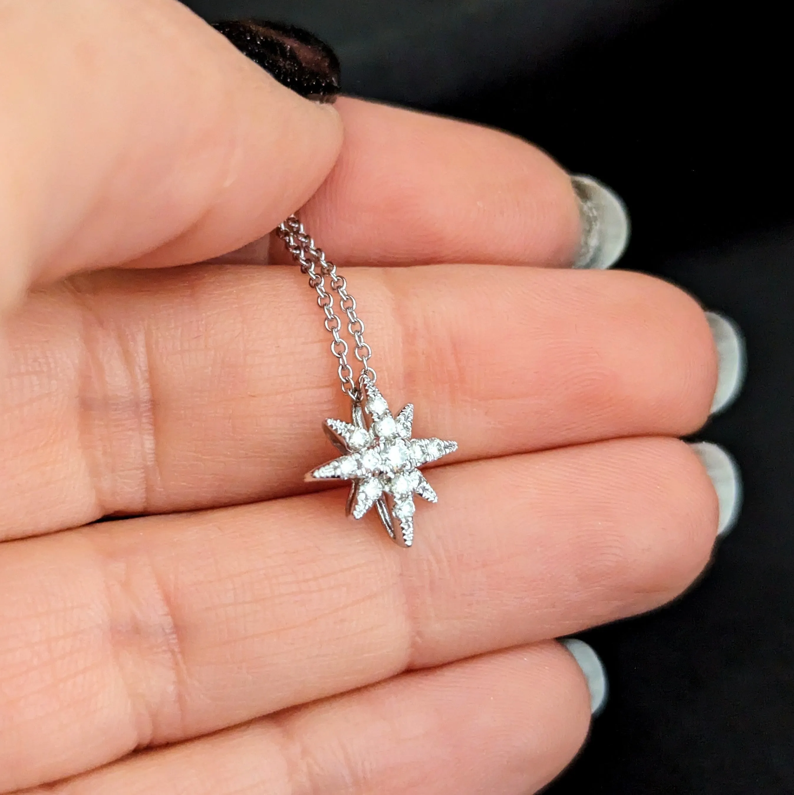 The Clarksburg - By EFFY Estate Daimonds 14k White Gold Star Pendant On Chain