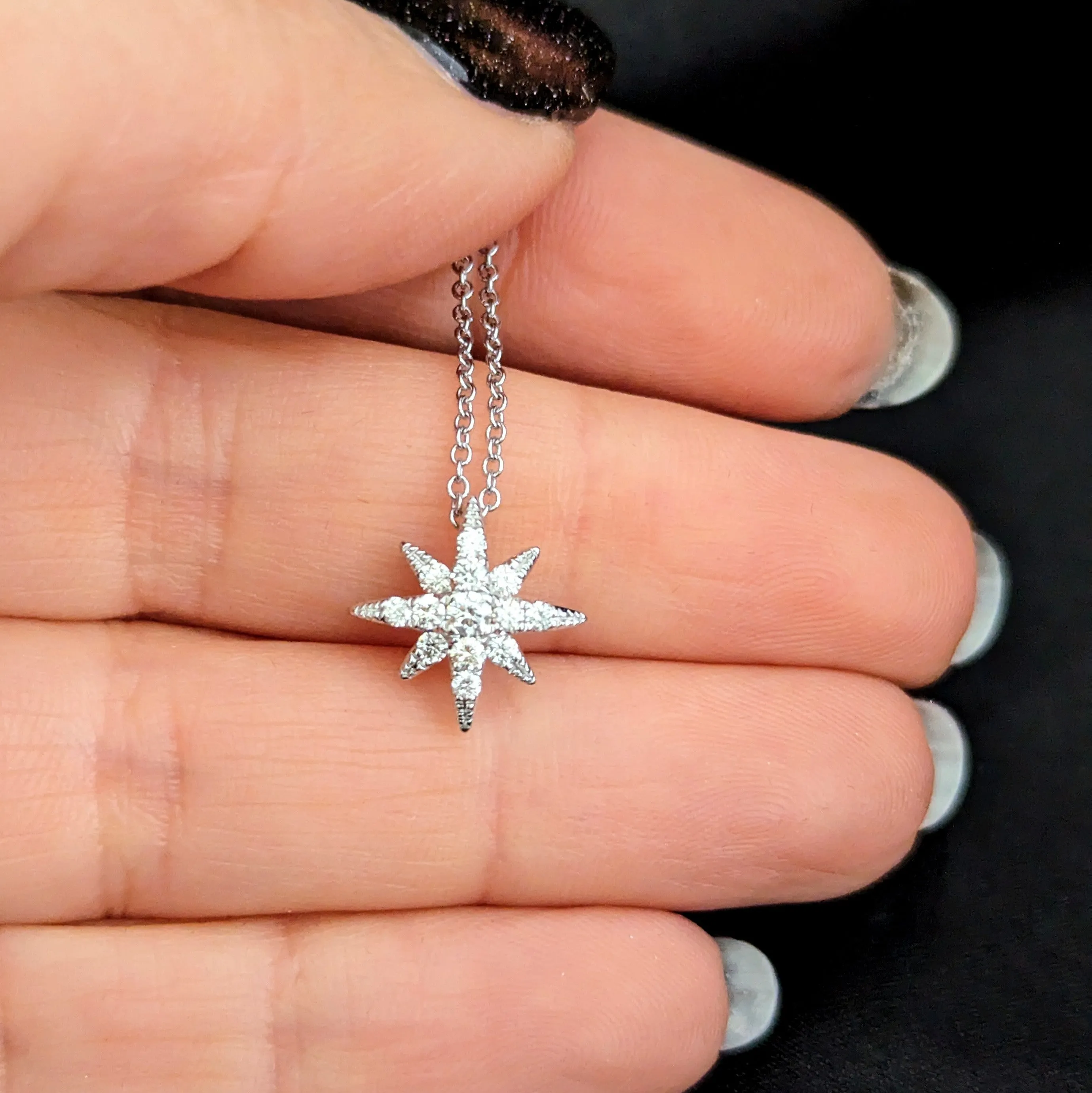 The Clarksburg - By EFFY Estate Daimonds 14k White Gold Star Pendant On Chain