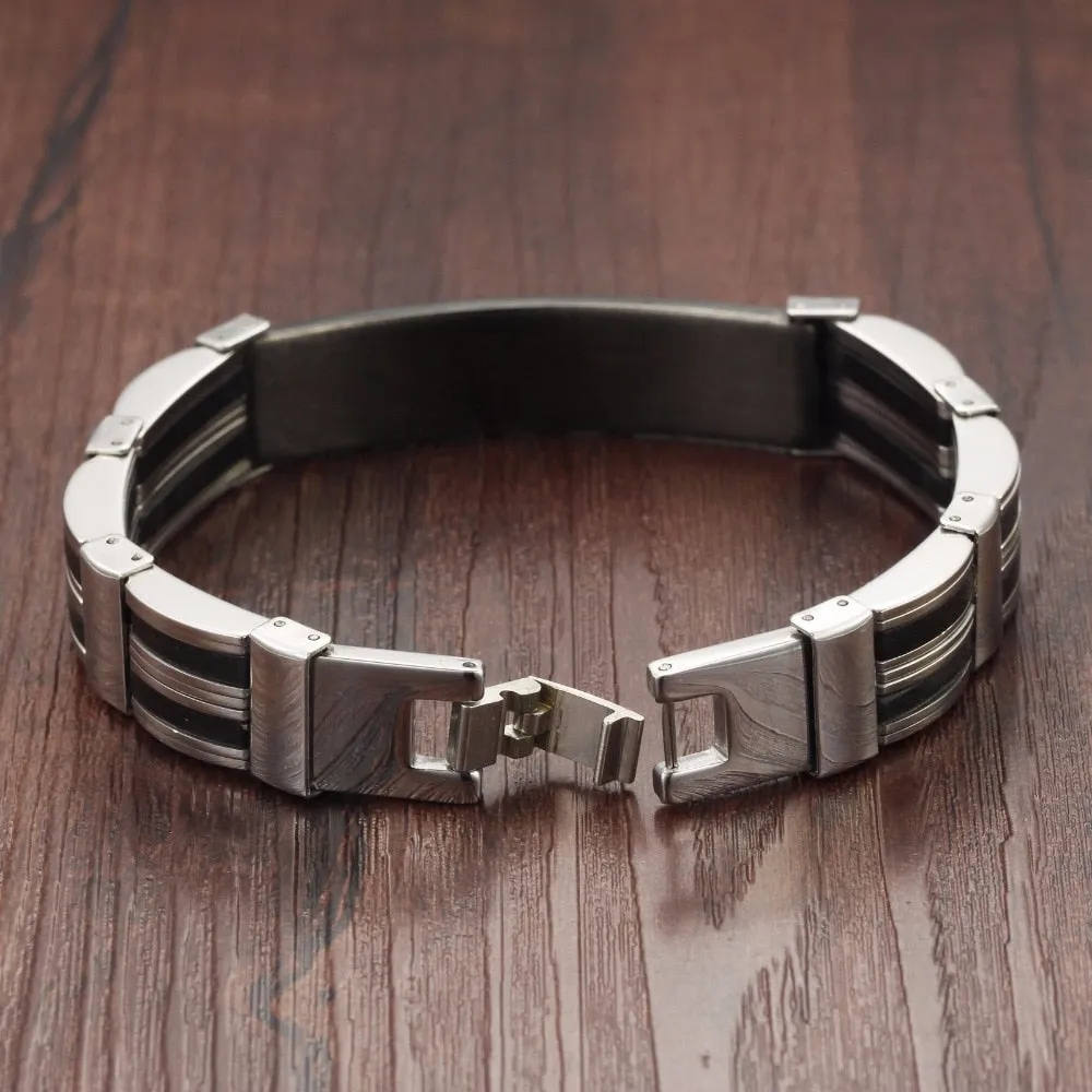 Titanium Steel Personalized Engrave Bracelets For Men