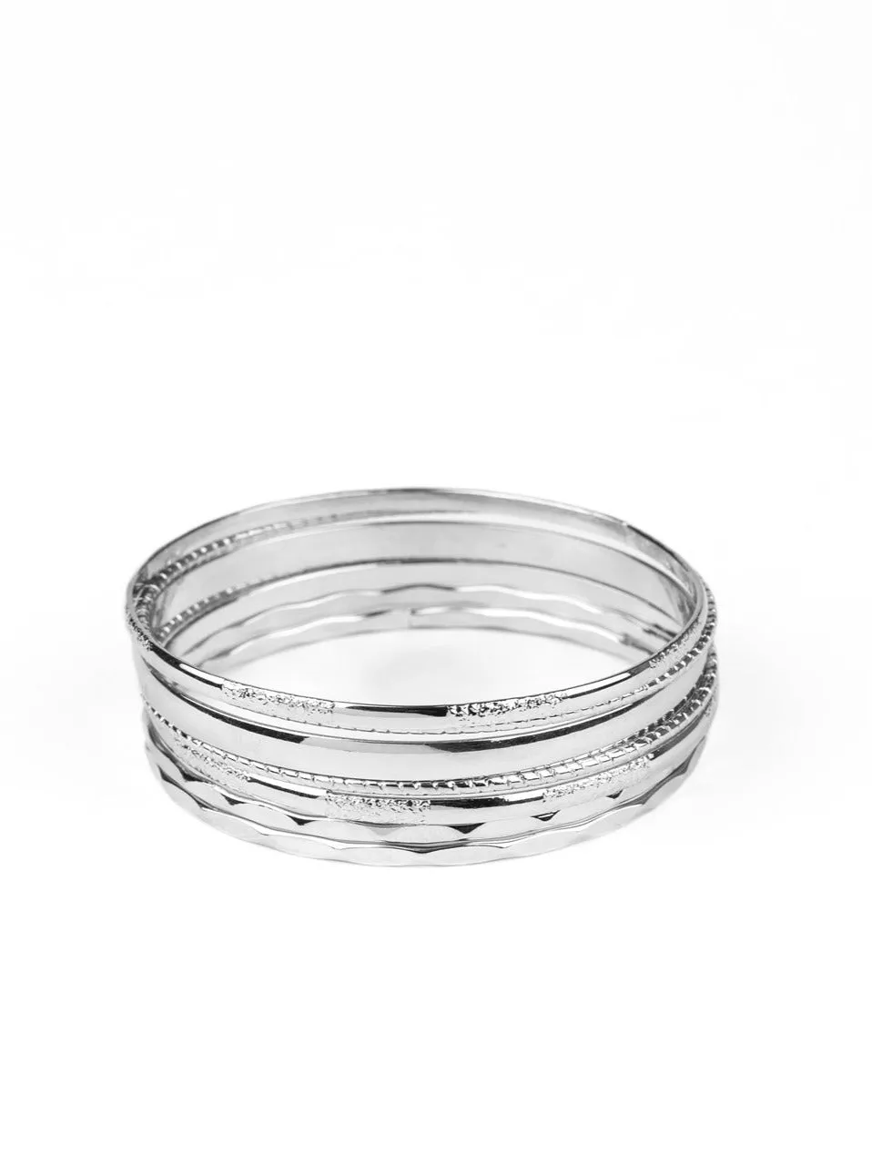 Top Of The Heap Silver Bangle Bracelets