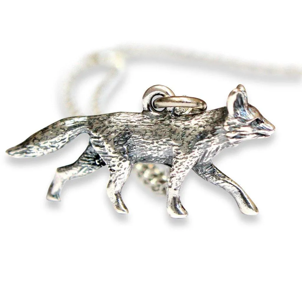 Trotting Fox Pendant Necklace