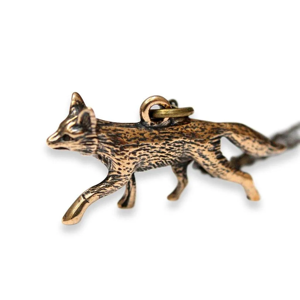 Trotting Fox Pendant Necklace