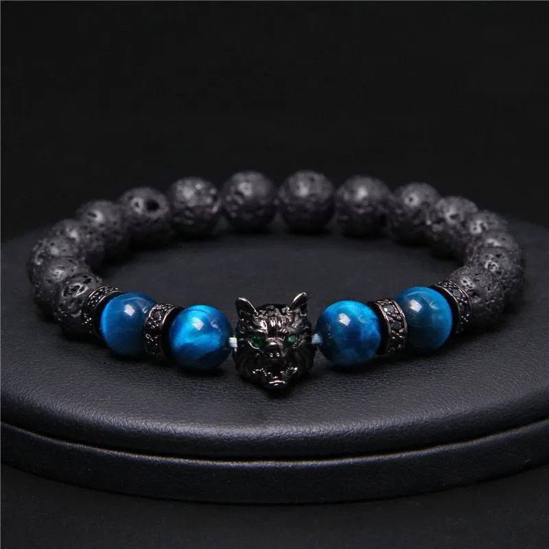 Unique Natural Stone Wolf Bracelets