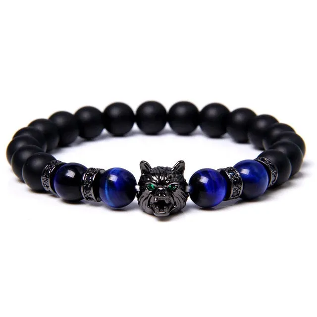 Unique Natural Stone Wolf Bracelets