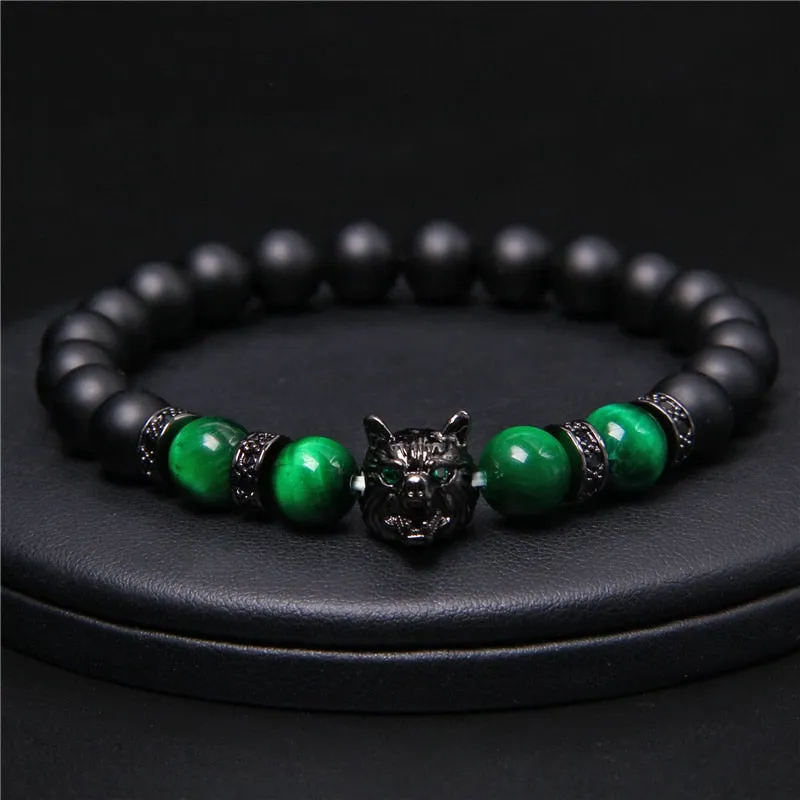 Unique Natural Stone Wolf Bracelets