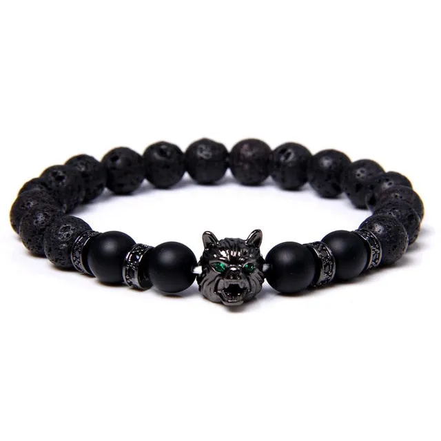 Unique Natural Stone Wolf Bracelets