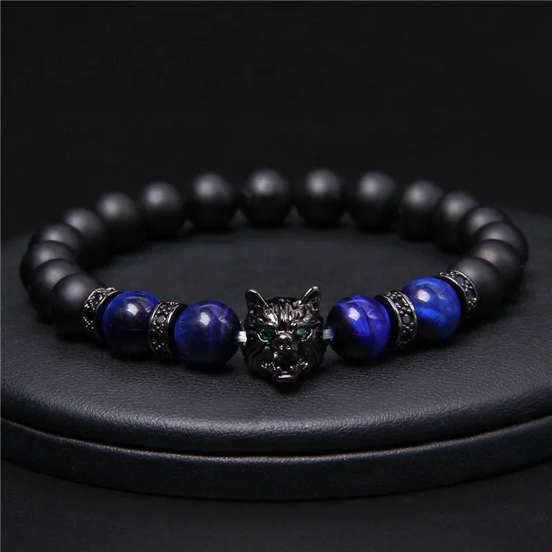 Unique Natural Stone Wolf Bracelets