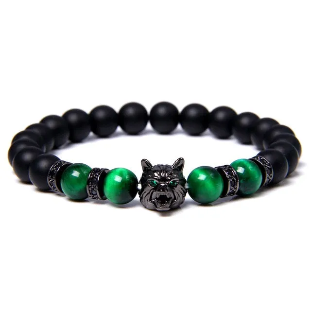 Unique Natural Stone Wolf Bracelets