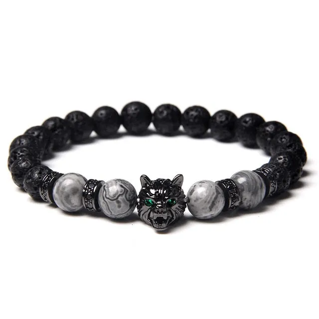 Unique Natural Stone Wolf Bracelets