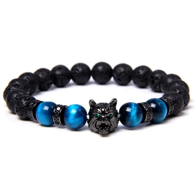 Unique Natural Stone Wolf Bracelets