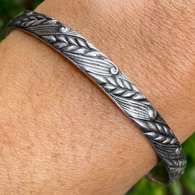 Vintage Silver Patterned Bangle Bracelet