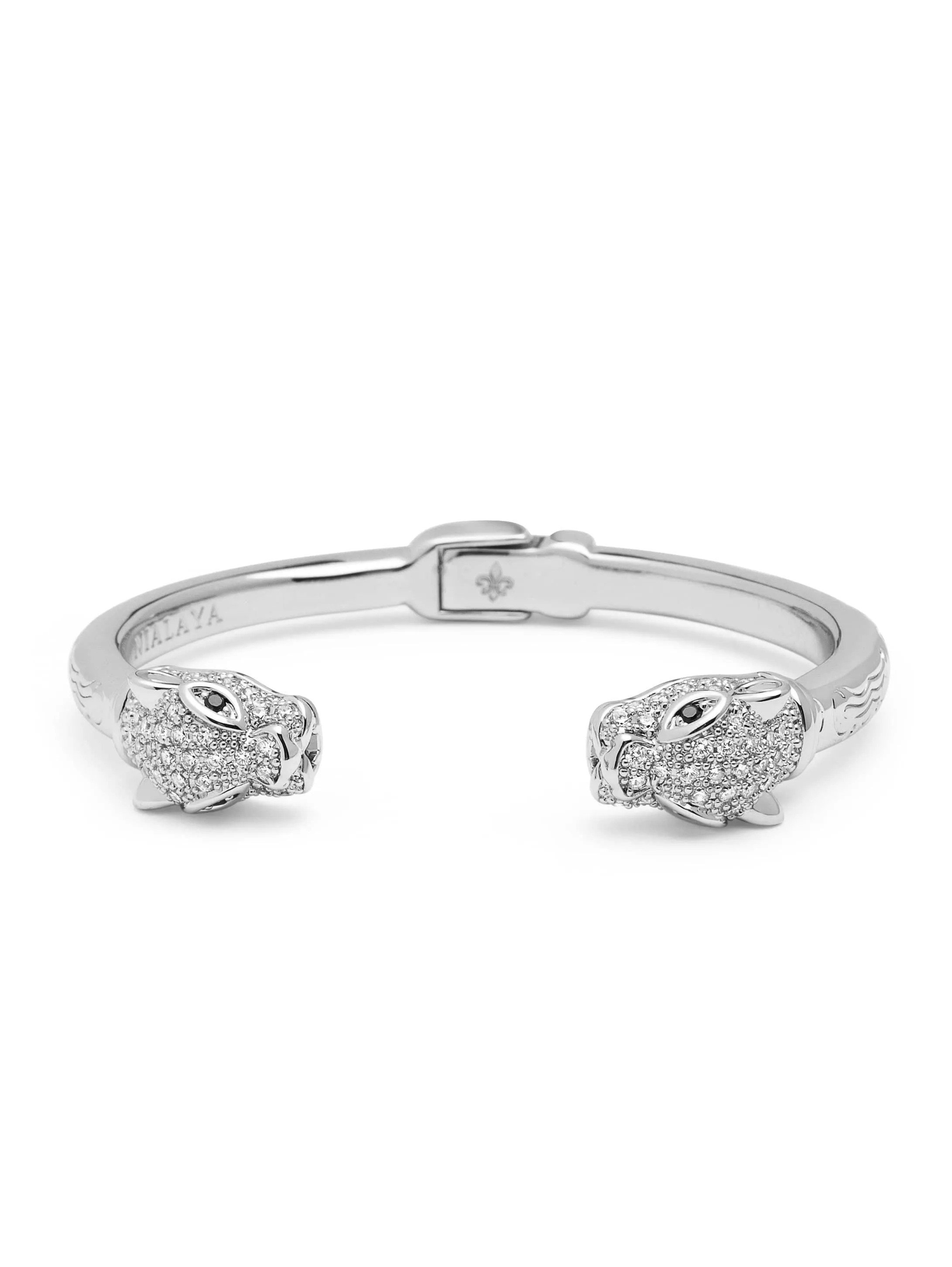 Women's CZ Panther Bangle in Silver