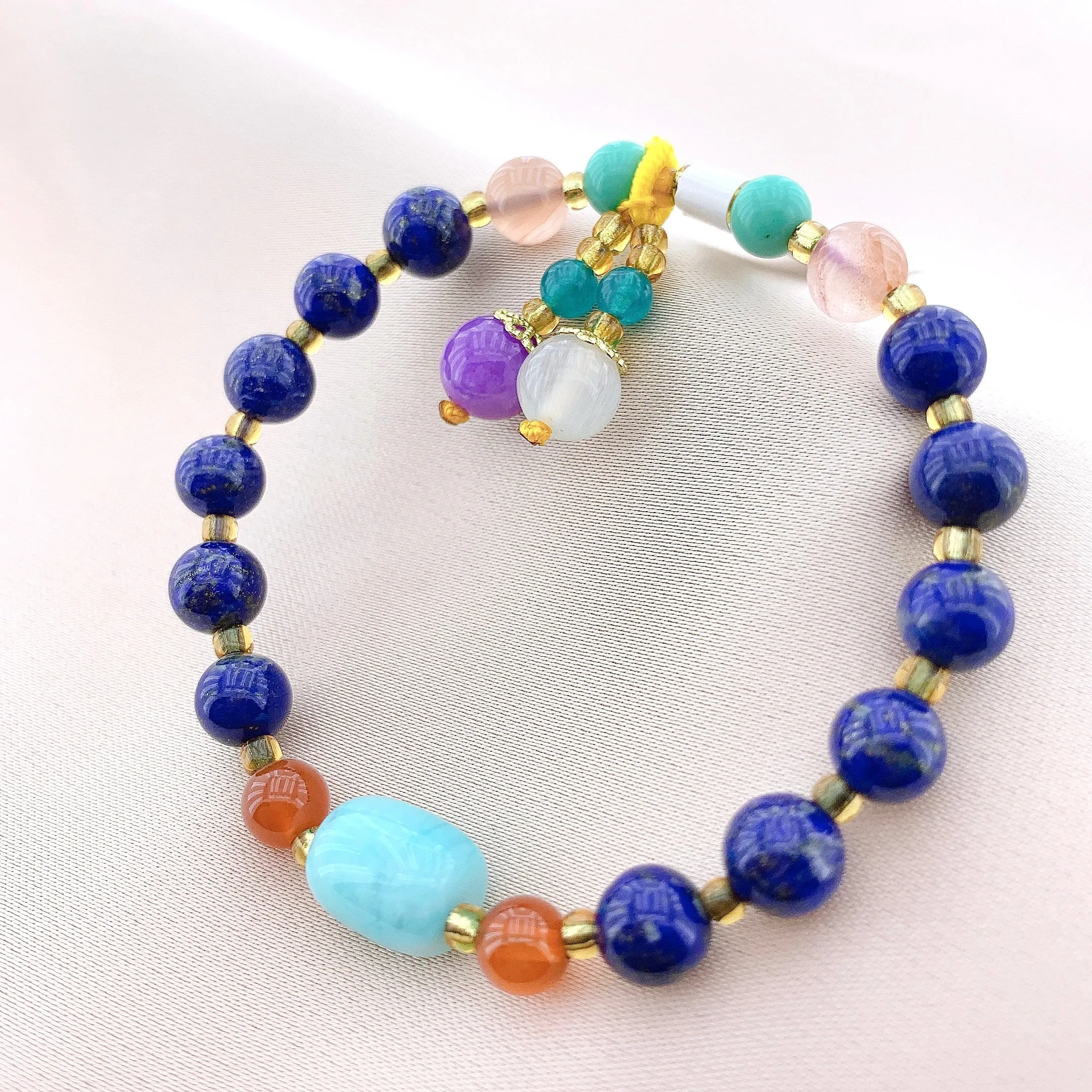 Women's Fashion Lapis Beads Gemstone Bracelets