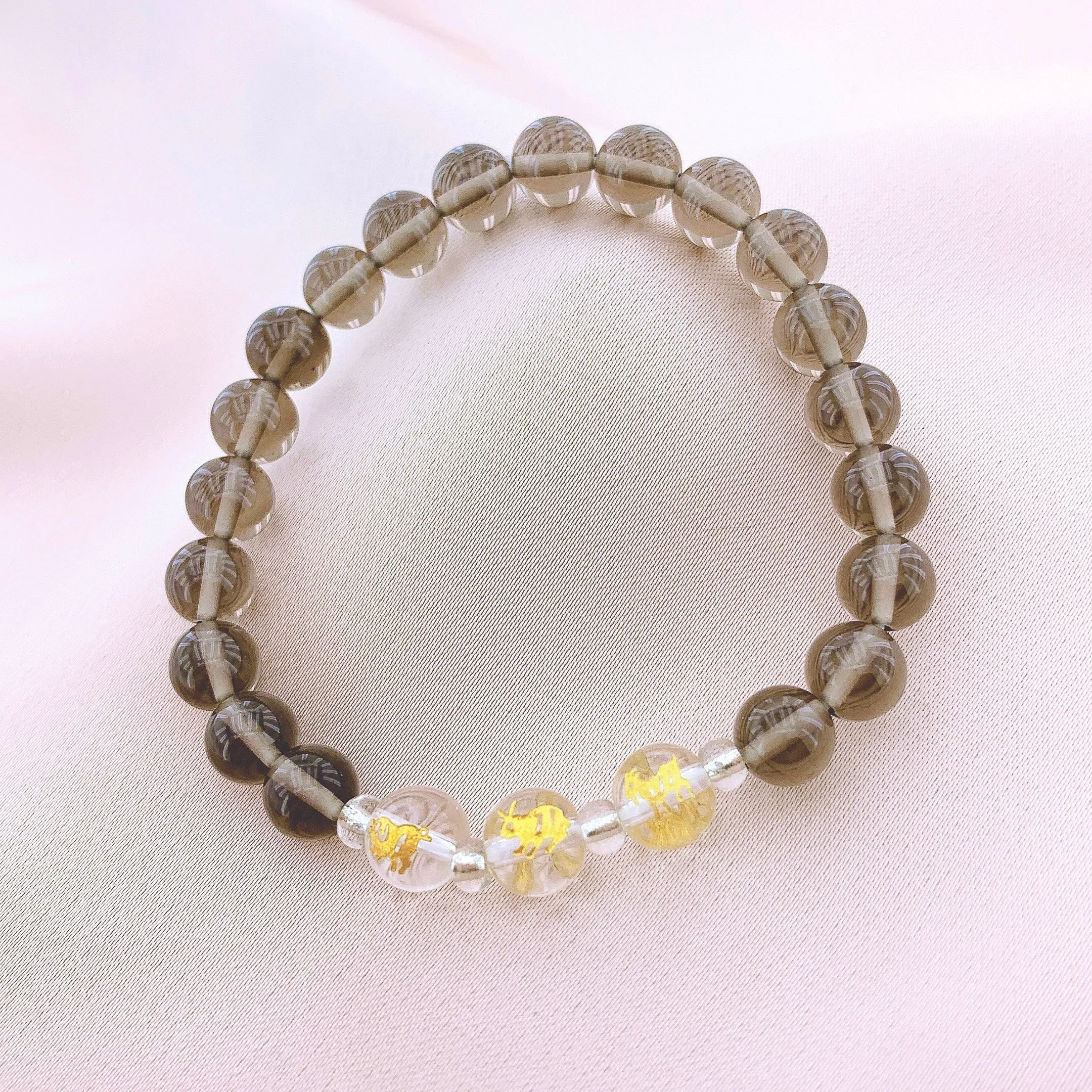 Women's Fashion Tea-coloured Crystal Beads Gemstone Bracelets