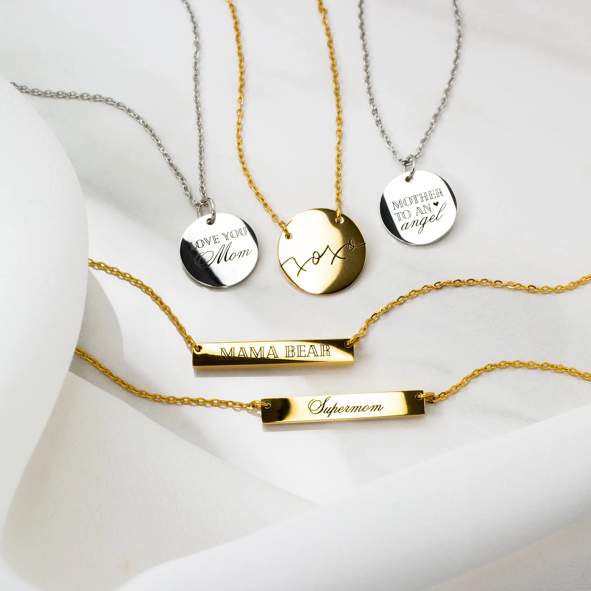 xoxo Engraved Pendant Necklace